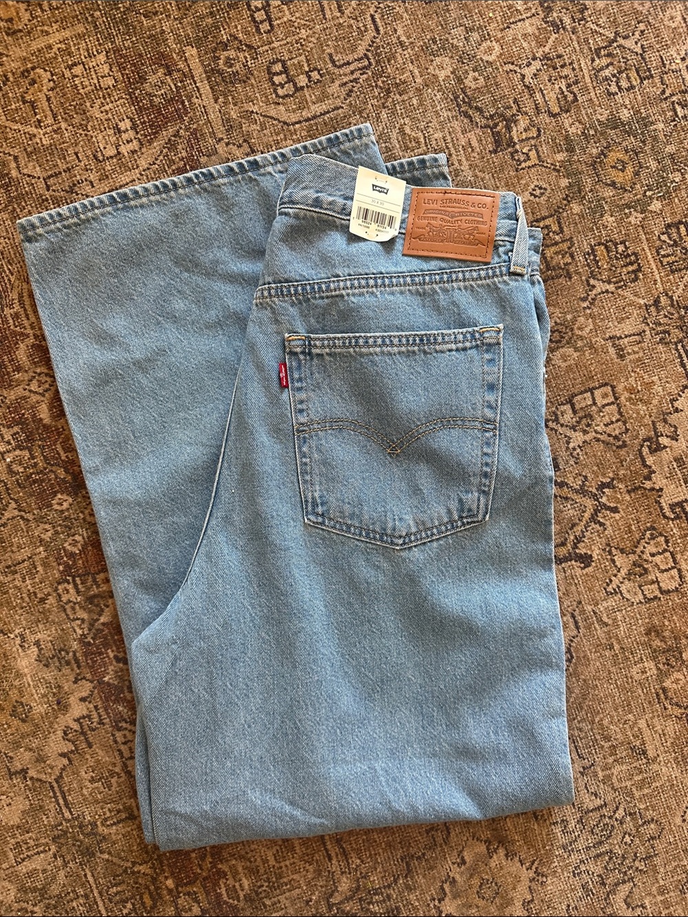 LEVIS pleated baggy Wide Leg Light Blue Women's Jeans NEW with tags size 30 - Picture 6 of 6